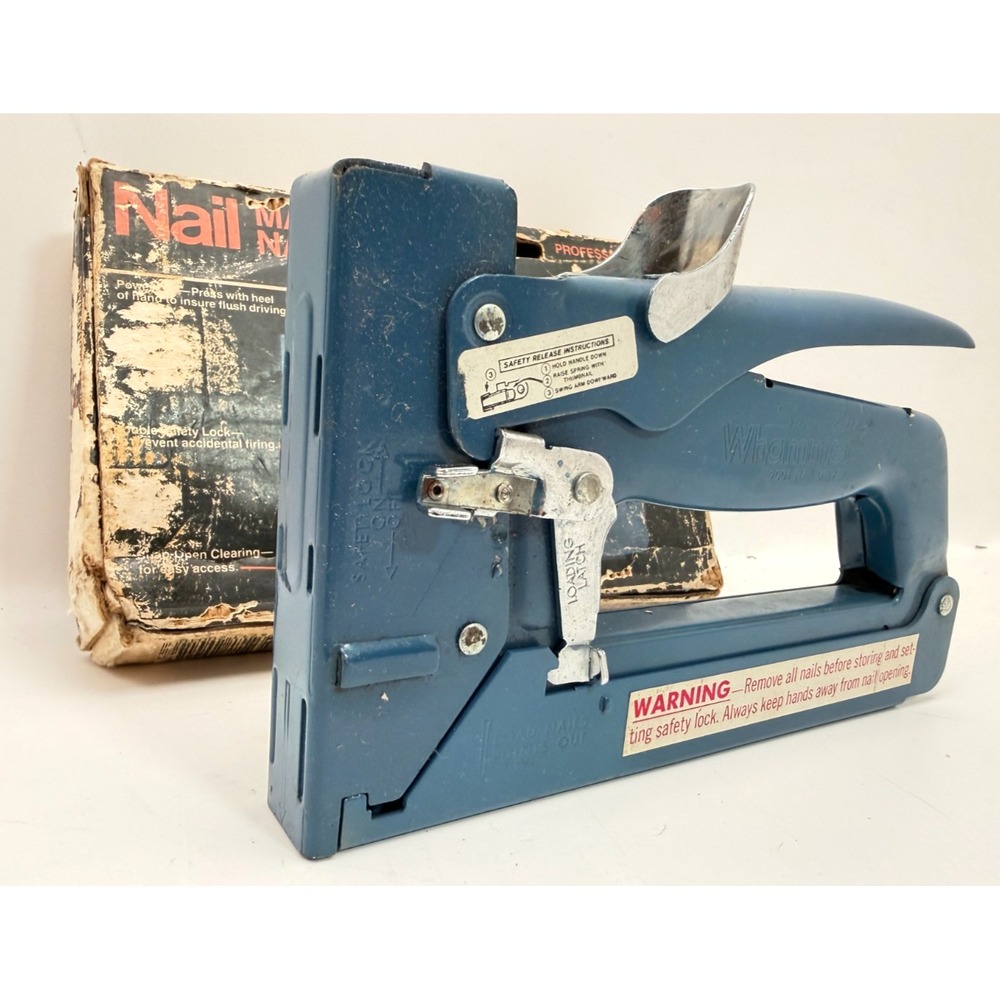 Vintage Swingline Whammer 2001 Manual Nail Gun Driver Heavy Duty Tool With Box